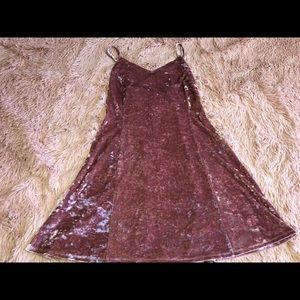 Pink velvet dress